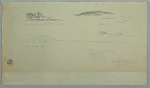 Dibujo, Parte de la isla de Fogo, mirada india, 2 de julio de 1859 de Frederic Edwin Church