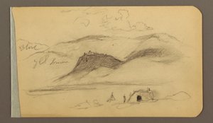 Dibujo, Llanura, colina, ciudad; Verso: Cordillera, 1889 de Frederic Edwin Church