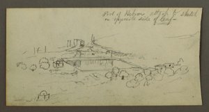 Dibujo, Piscina y edificios, posiblemente 1868 de Frederic Edwin Church