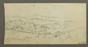 Dibujo, Piscina y edificios, posiblemente 1868 de Frederic Edwin Church