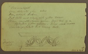 Dibujo, Popocatapel; Verso: Friso del Hotel Texcoco, 18 de diciembre de 1883 de Frederic Edwin Church