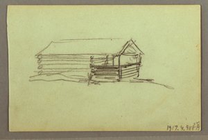 Dibujo, Parte de la cresta de la montaña, posiblemente 1856 de Frederic Edwin Church