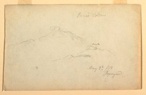 Dibujo, Volcán Purese visto desde Popayán, Colombia, 9 de agosto de 1853