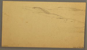 Dibujo, Lluvia sobre colinas, posiblemente 1866 de Frederic Edwin Church