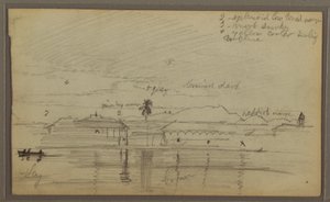 Dibujo, Paisaje fluvial, 1857 de Frederic Edwin Church