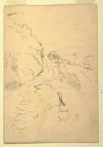 Dibujo, Carretera en Ecuador, 3 de julio de 1857 de Frederic Edwin Church