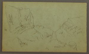 Dibujo, Cumbres de las Montañas Rocosas, posiblemente 1868 de Frederic Edwin Church