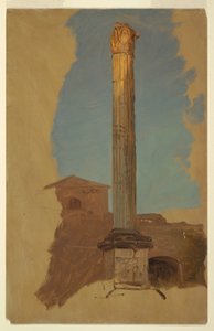Dibujo, Roma, columna clásica, 1868-69 de Frederic Edwin Church