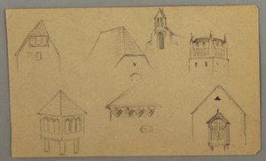 Dibujo, Estudios sobre tejados, Austria (), 1868 de Frederic Edwin Church