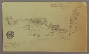 Dibujo, Ruinas, 27 de abril de 1868 de Frederic Edwin Church