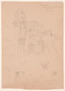 Dibujo, Ruinas de la iglesia de San Jorge, Lydda [actual Lod], 7 de febrero de 1868 de Frederic Edwin Church