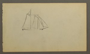 Dibujo, Velero surcando las olas, posiblemente 1860 de Frederic Edwin Church