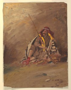 Dibujo, Beduino sentado, probablemente febrero de 1868 de Frederic Edwin Church