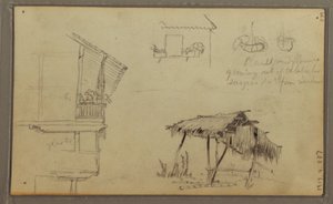 Dibujo, Bocetos, Ecuador o Colombia; Verso: Bocetos, Ecuador o Colombia, 1857