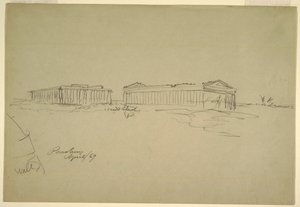 Dibujo, Bocetos, Paestum, Italia meridional, abril de 1869 de Frederic Edwin Church