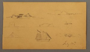 Dibujo, Bocetos del Labrador, posiblemente 14 de julio de 1859 de Frederic Edwin Church