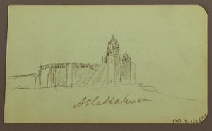 Dibujo, Bocetos de Patzcuaro; Verso: Iglesia,Atlatahuca, 1883 de Frederic Edwin Church