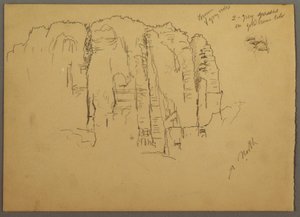 Dibujo, Bocetos de Petra, Jordania, febrero de 1868 de Frederic Edwin Church
