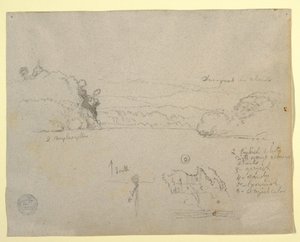 Dibujo, Bocetos de Sudamérica, 1853, probablemente mayo de Frederic Edwin Church
