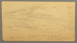 Dibujo, Estudio del cielo sobre la cresta, julio de 1866 de Frederic Edwin Church