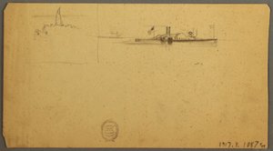 Dibujo, Estudio del cielo sobre la cresta, junio de 1882 de Frederic Edwin Church
