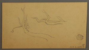 Dibujo, Estudio del cielo sobre cresta y arco iris, julio de 1866 de Frederic Edwin Church
