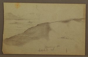 Dibujo, Montañas inclinadas, posiblemente 1860s de Frederic Edwin Church