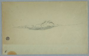 Dibujo, Cumbre nevada del volcán, 1850-60 de Frederic Edwin Church