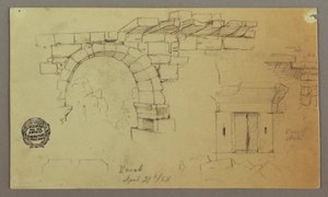 Dibujo, Arco de piedra, Base de piedra, 27 de abril de 1868 de Frederic Edwin Church