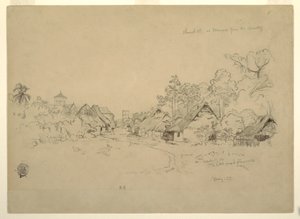 Dibujo, Calle en Mompos, Colombia, mayo de 1853 de Frederic Edwin Church