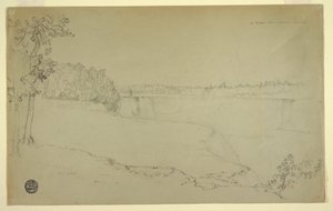 Dibujo, Estudios. Las cataratas del Niágara., probablemente 1856 de Frederic Edwin Church
