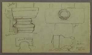 Dibujo, Estudios de arcos y base del arco, abril de 1868 de Frederic Edwin Church