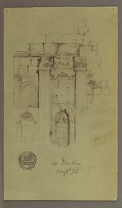 Dibujo, Estudio de las ruinas del templo, 8 de mayo de 1868 de Frederic Edwin Church