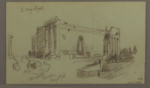 Dibujo, Estudio de las ruinas del templo, 8 de mayo de 1868 de Frederic Edwin Church