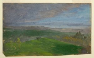 Dibujo, Vista de verano, Valle del Hudson, Nueva York, 1870-80 de Frederic Edwin Church