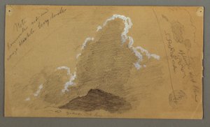Dibujo, Cumbre con grandes nubes, posiblemente 1868 de Frederic Edwin Church