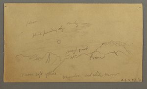 Dibujo, Cumbre con grandes nubes, posiblemente 1868 de Frederic Edwin Church
