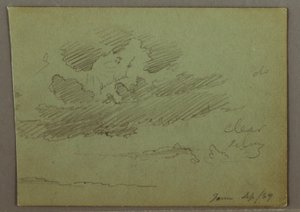 Dibujo, Rayo de sol tras las nubes, septiembre de 1869 de Frederic Edwin Church