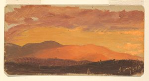 Dibujo, Puesta de sol, Valle de Hudson, junio de 1870 de Frederic Edwin Church