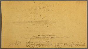 Dibujo, Puesta de sol sobre las colinas, 9 de julio de 1866 de Frederic Edwin Church