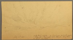 Dibujo, Puesta de sol sobre las colinas, 9 de julio de 1866 de Frederic Edwin Church