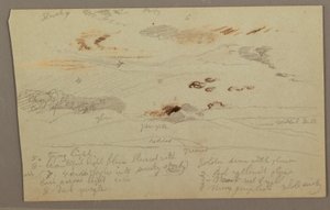 Dibujo, Puesta de sol, posiblemente 1860 de Frederic Edwin Church
