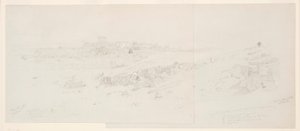 Dibujo, Templos por la mañana, Baalbek, 12 de mayo de 1868 de Frederic Edwin Church
