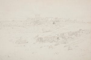 Dibujo, Templos por la mañana, Baalbek, 12 de mayo de 1868 de Frederic Edwin Church