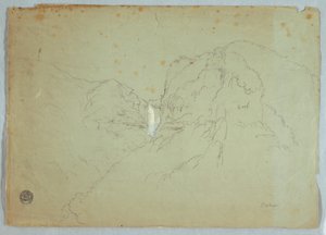 Dibujo, Salto del Tequendama cerca de Bogotá, Colombia, 1853 de Frederic Edwin Church