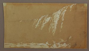 Dibujo, Las cataratas canadienses y la isla de las cabras en el río Niágara, posiblemente 1858 de Frederic Edwin Church