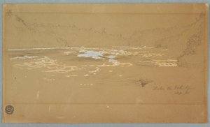 Dibujo, El río "Bajo el remolino", septiembre de 1858 de Frederic Edwin Church