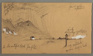 Dibujo, Tormenta, Montañas, Escultura devocional, Austria o Baviera, 1868 de Frederic Edwin Church