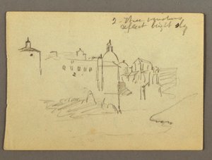 Dibujo, edificios de la ciudad, posiblemente 1868-69 de Frederic Edwin Church