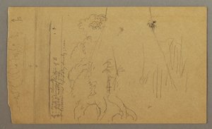 Dibujo, Tronco de árbol y raíces, posiblemente 1865-66